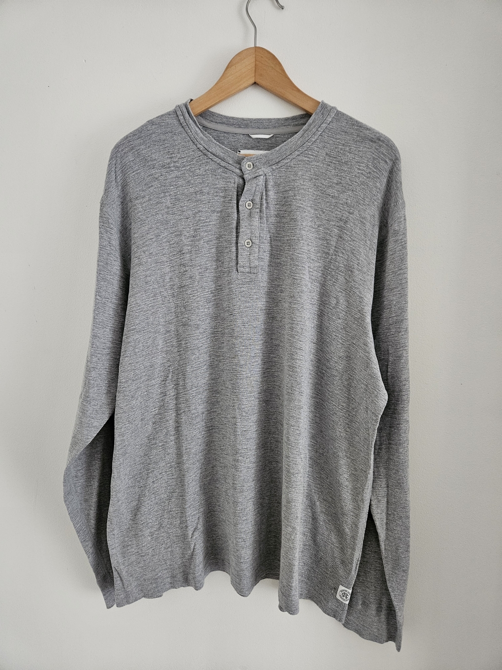 Reigning Champ Long Sleeve Henley Shirt Mens Extra Large
